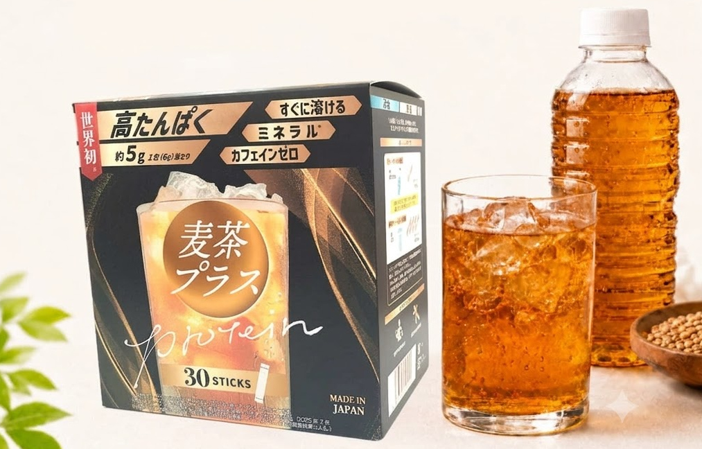 いつもの麦茶で、手軽にプロテイン補給。