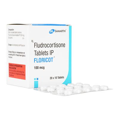 100mcg 100錠5箱セット　フロリネフ　アジソン病 フロリコット 100mcg (フロリネフジェネリック)通販 | アイドラッグ