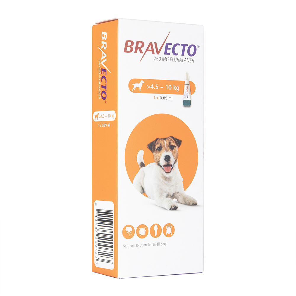 ブラベクト・スポットオンソルーション250mg・小型犬用(>4.5-10kg)