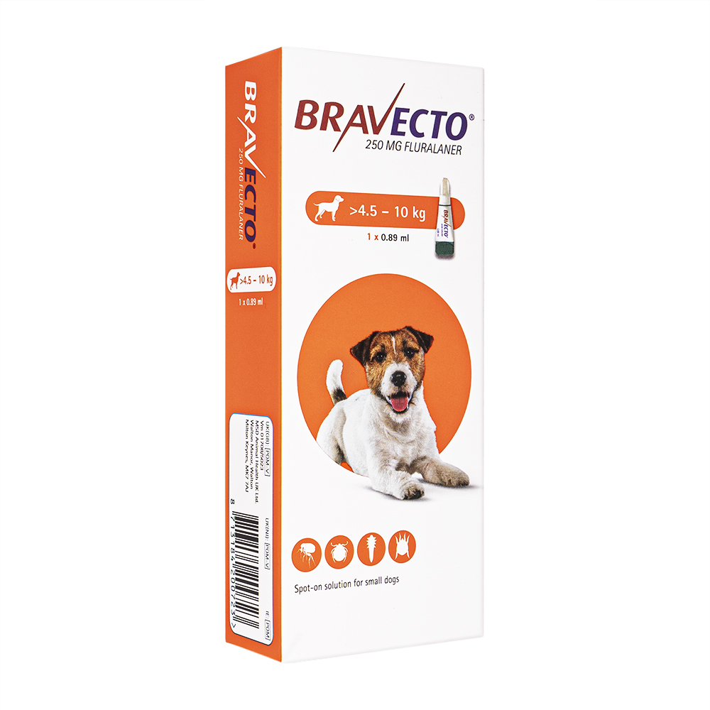 ブラベクト・スポットオンソルーション250mg・小型犬用(>4.5-10kg)
