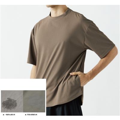 フーバー　汗染み軽減オーバーサイズ　5分袖クールTシャツ
