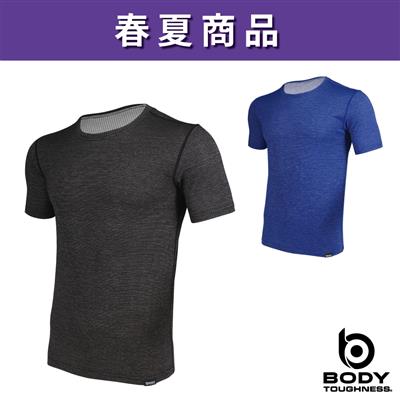 ボディタフネス 冷感速乾デュアルブロック シュートスリーブクルーネックシャツ