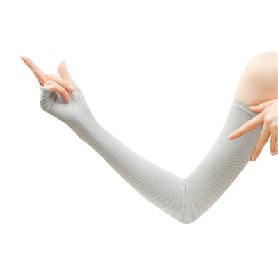 フィットスタイル 指なしボーダー柄ロング手袋