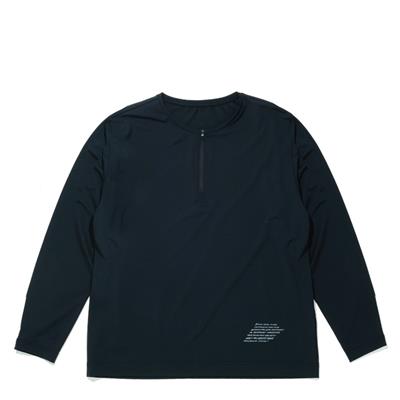 ボディタフネス ゆったりストレッチ 冷感ロングスリーブ ハーフジップ クルーネックシャツ